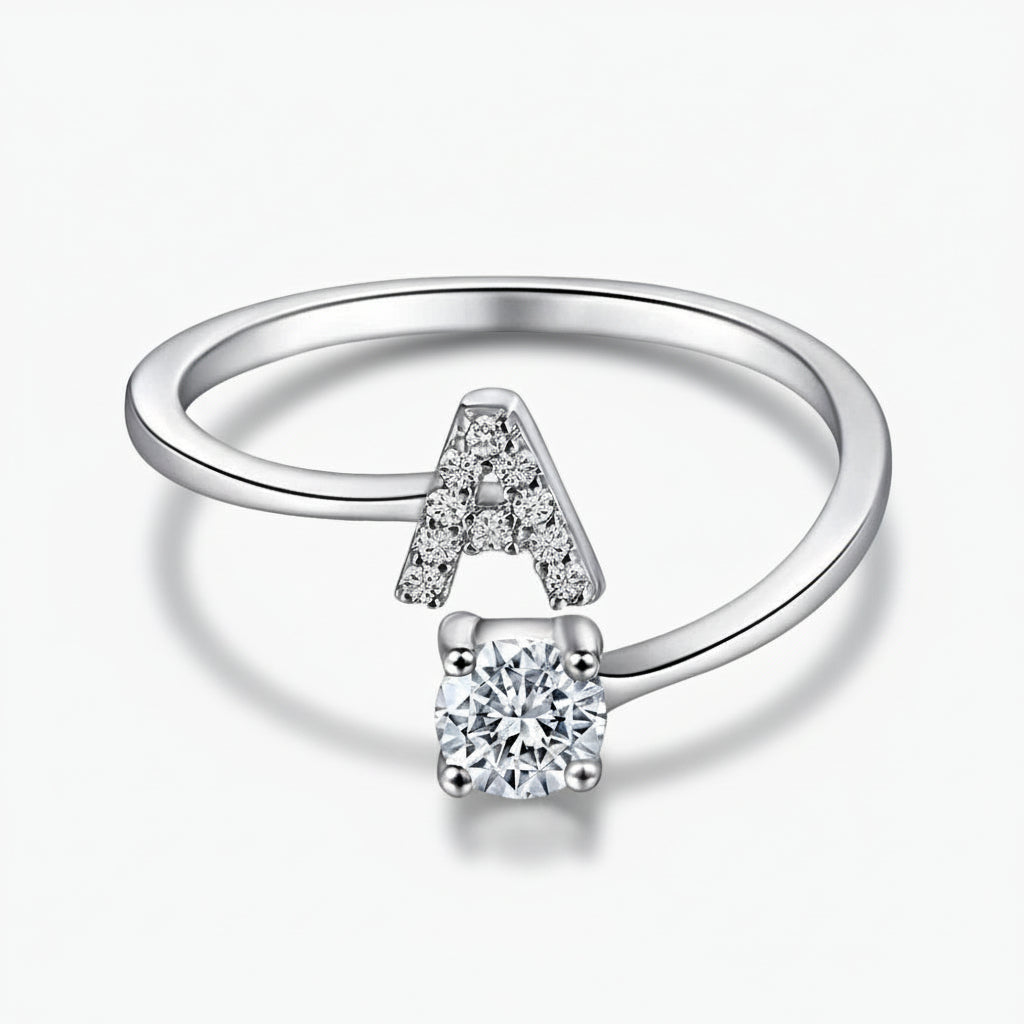 Initial Silver Ring