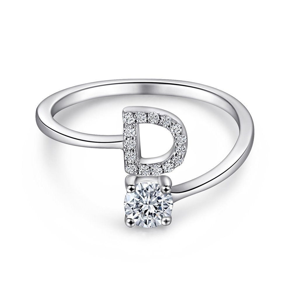 Initial Silver Ring