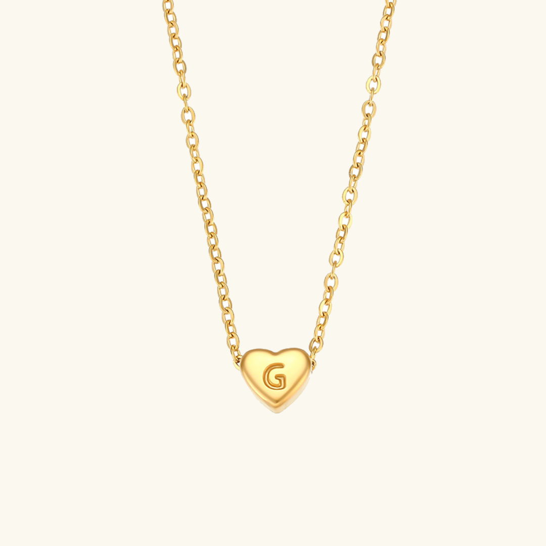 Juliette - Heart Initial Gold Necklace