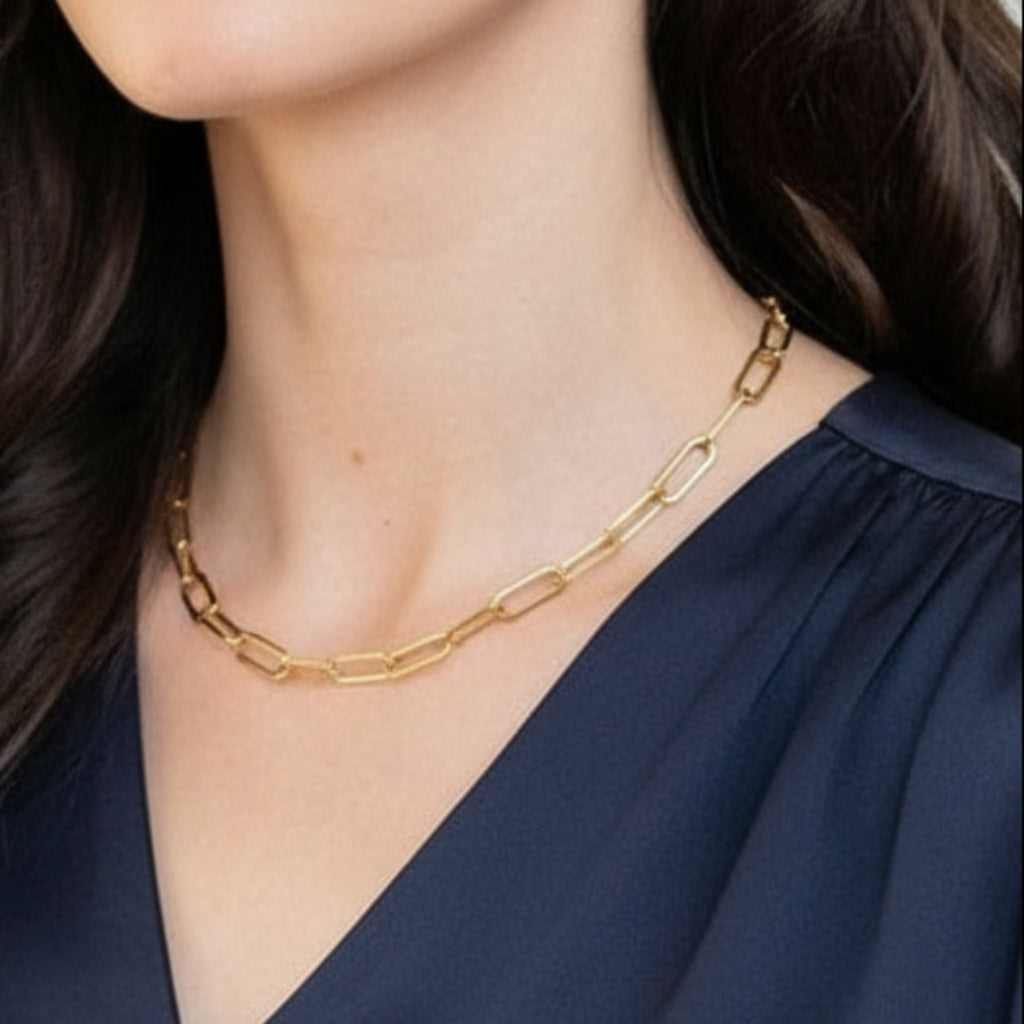 Gold Paperclip Chain Necklace