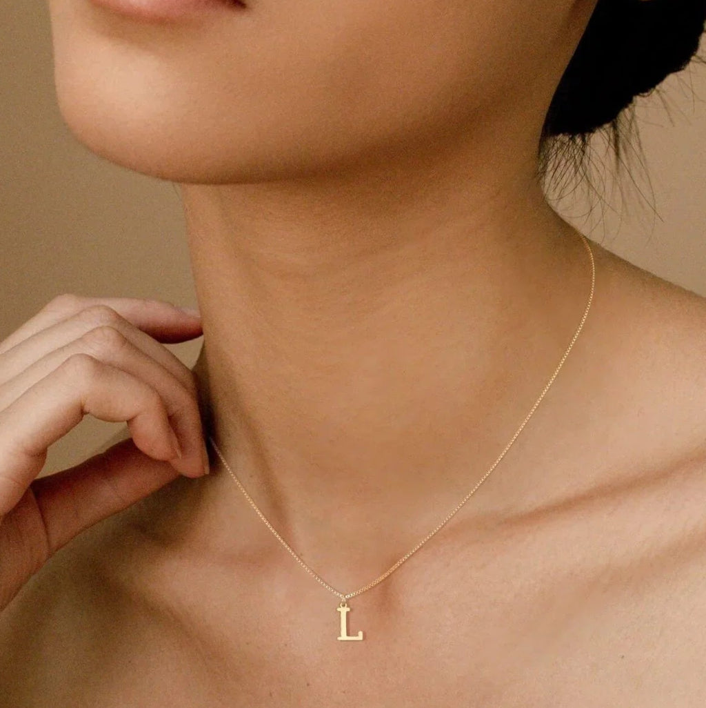 Karina Letter Initial Gold Necklace
