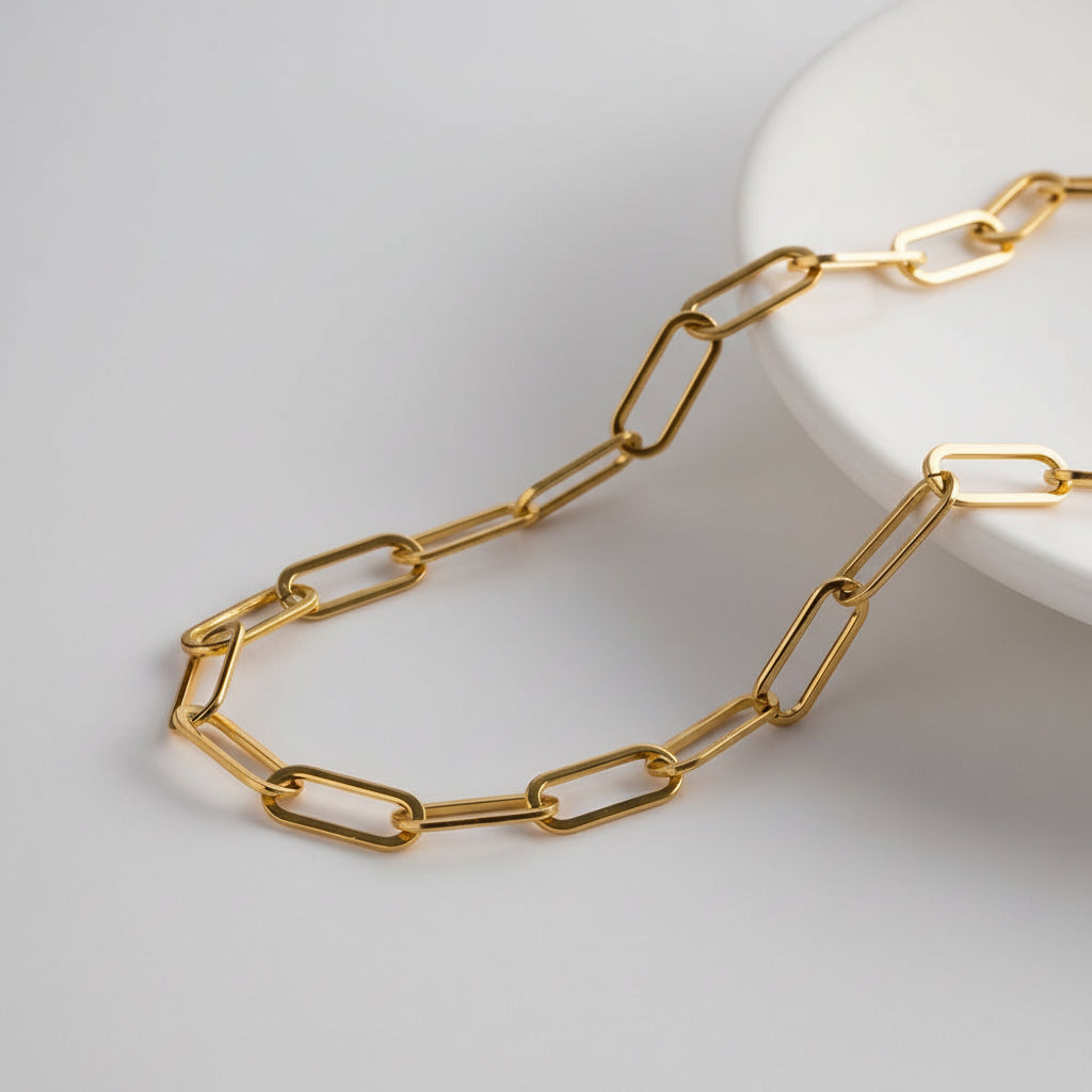Gold Paperclip Chain Necklace