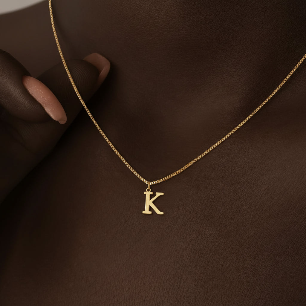 Karina Letter Initial Gold Necklace