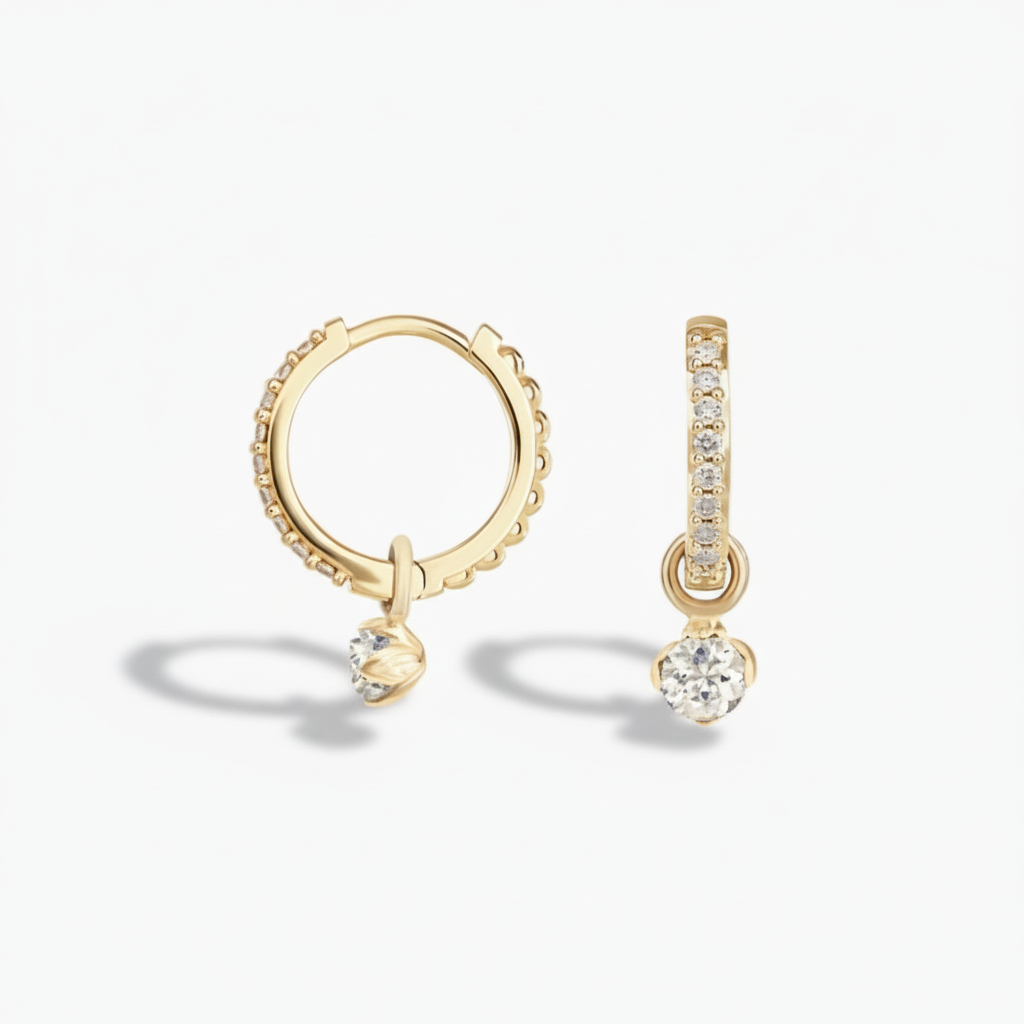 Olivia - Diamond Hoop Earrings