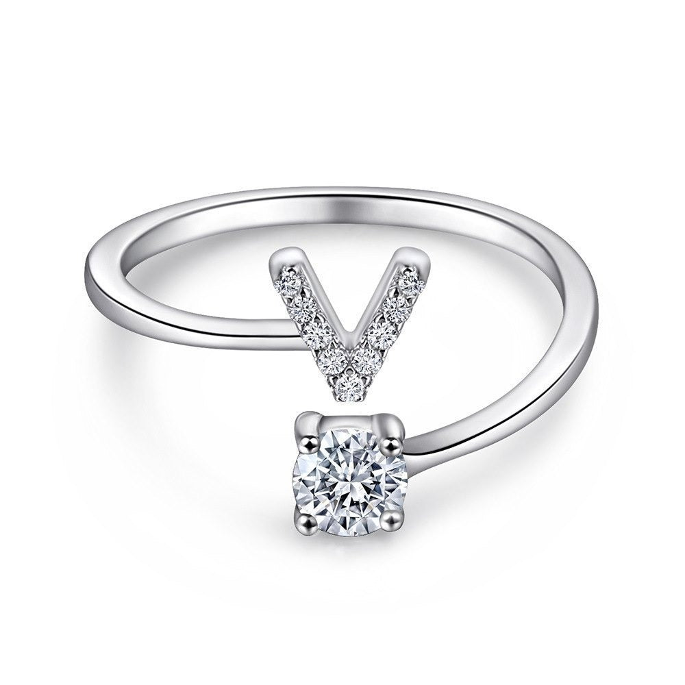 Initial Silver Ring