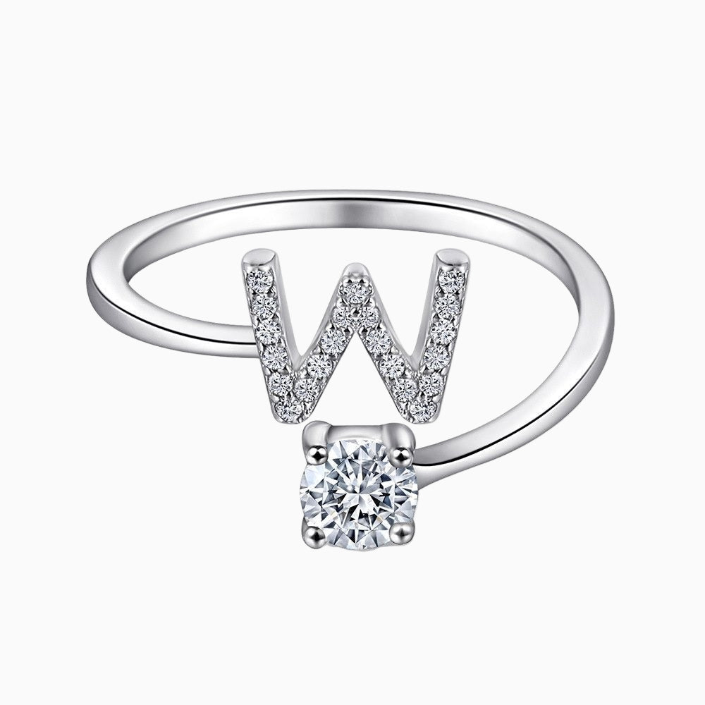 Initial Silver Ring