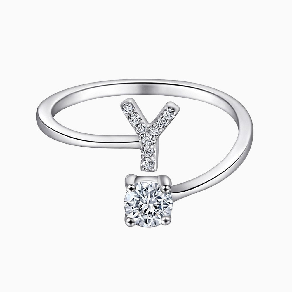 Initial Silver Ring