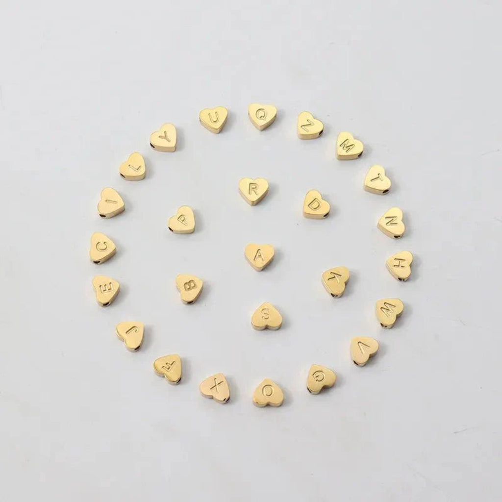 Vera - Adjustable Heart Letter Initial Bracelets Black