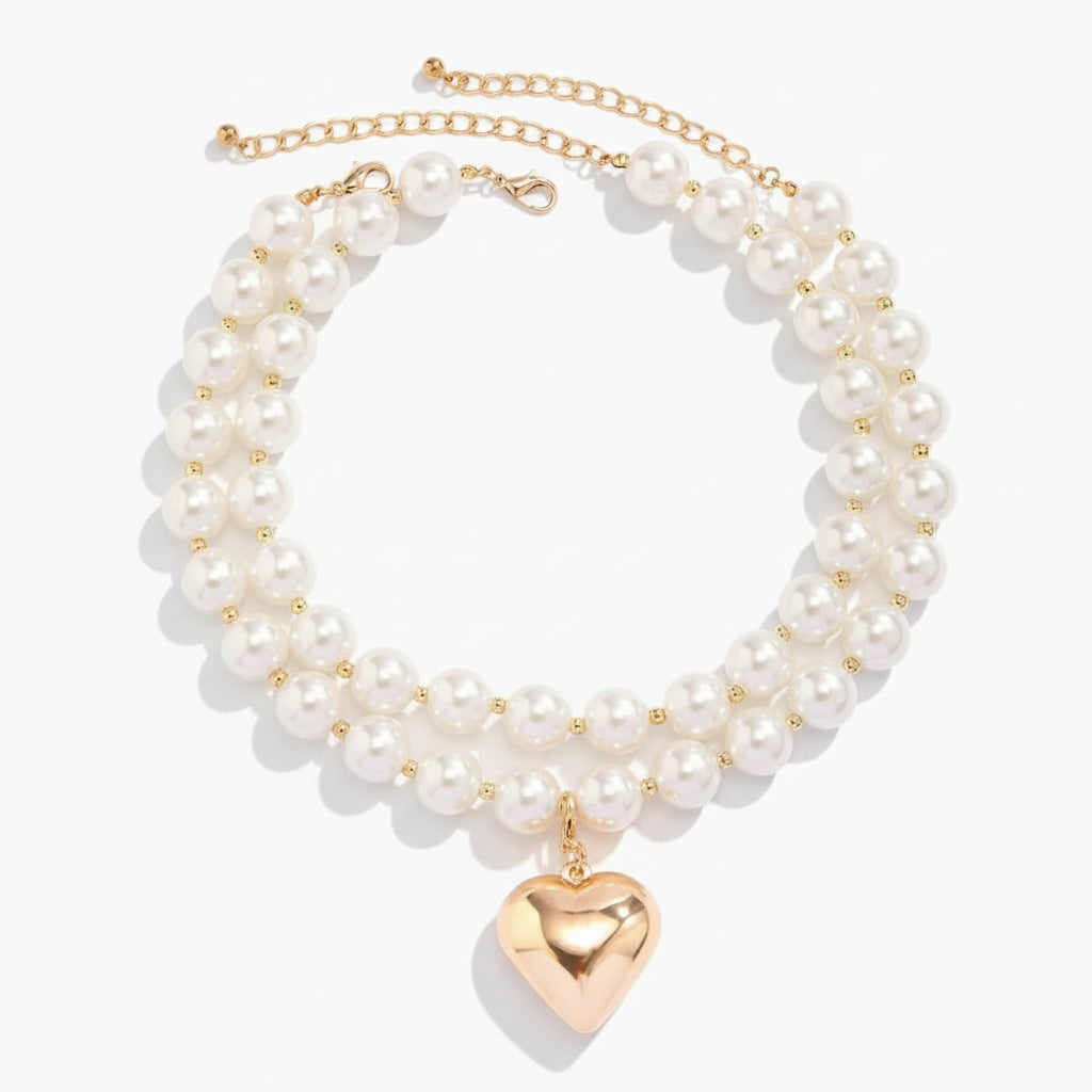 Isla - Pearl Layered Heart Necklace