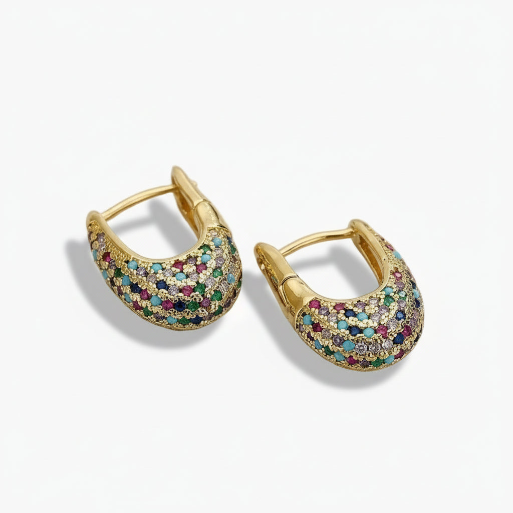 Vella – Colorful Diamond Hoop Earrings