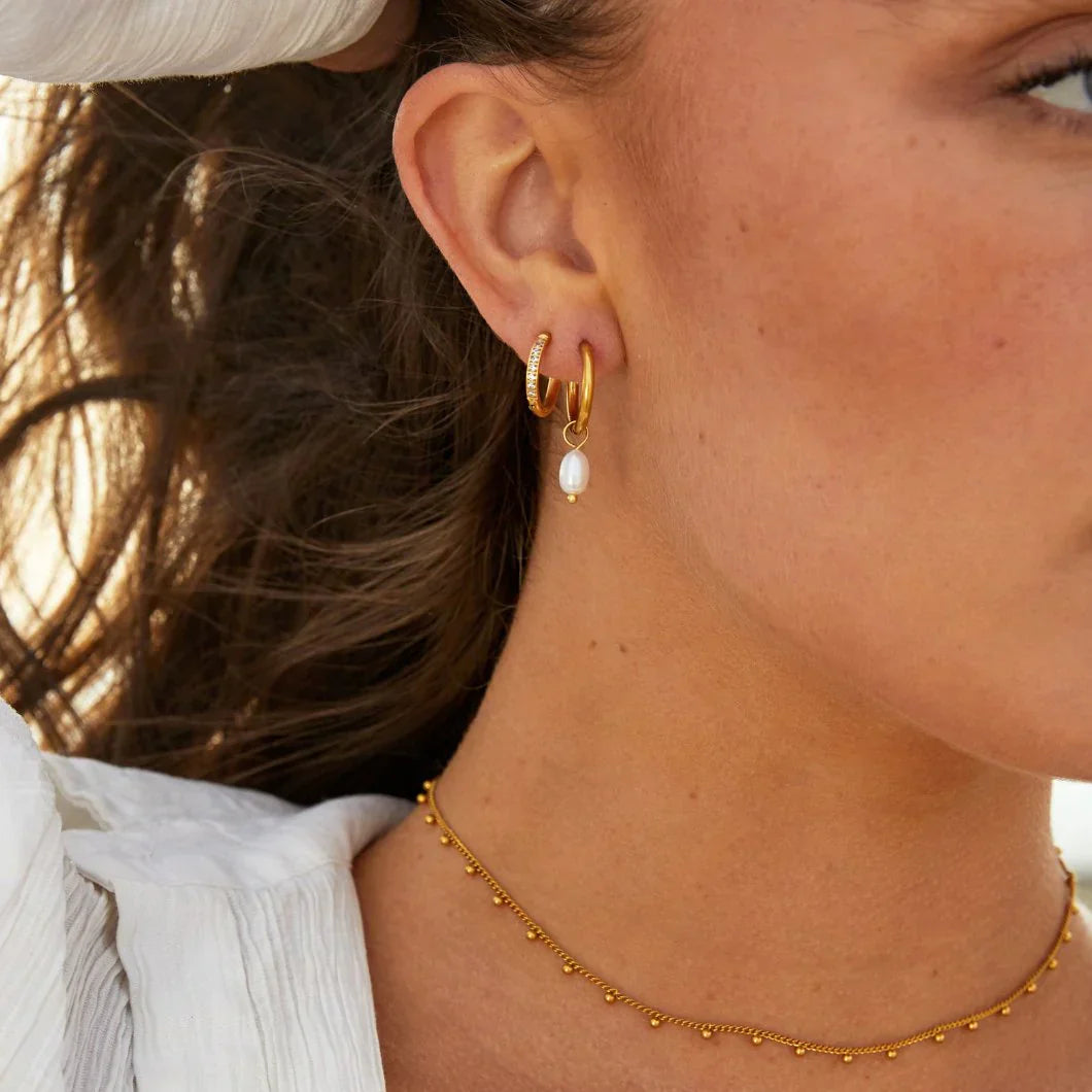 Kaitlyn - Eternity Hoop Earrings Gold