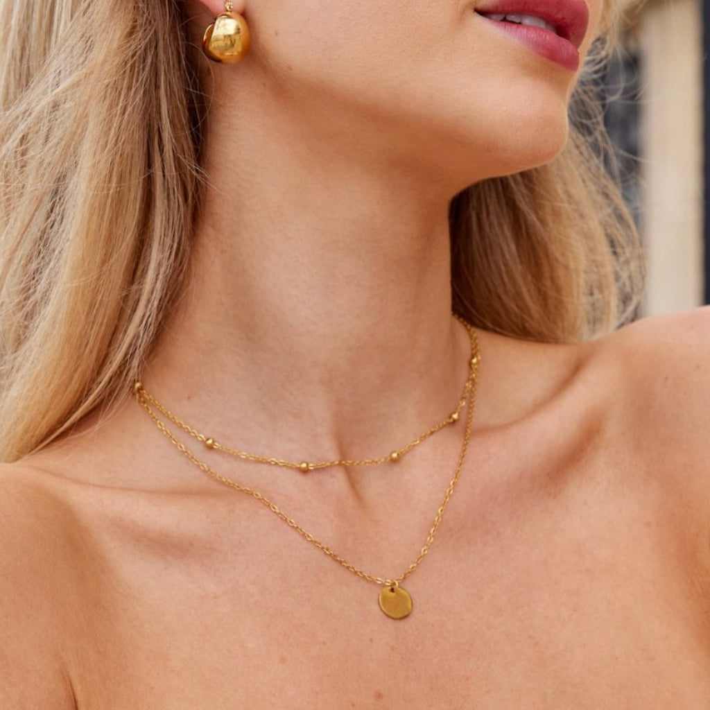 Lily - Layered Disc Necklace Gold