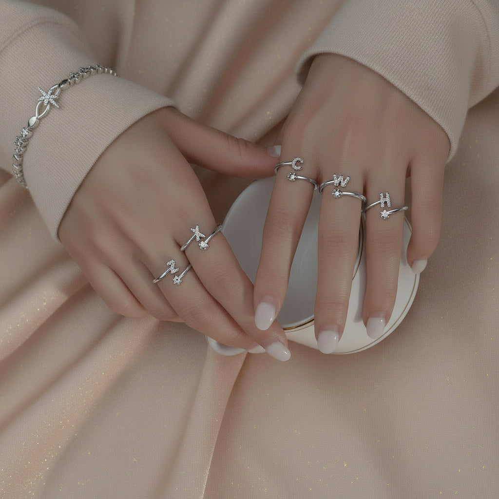Initial Silver Ring