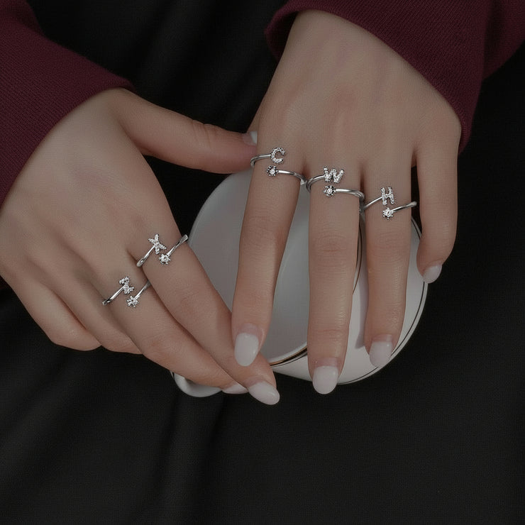 Personalized Initial Sterling Silver Ring