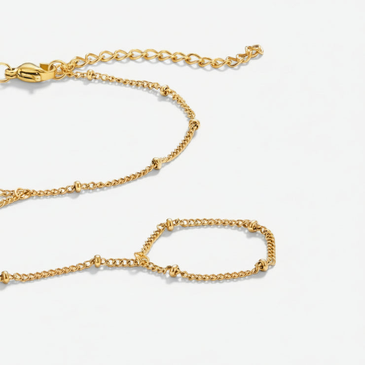 Kaya - 18K Gold Hand Chain Bracelet