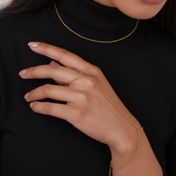 Kaya - 18K Gold Hand Chain Bracelet