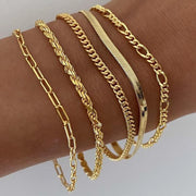 Liora - 5pc Classic Bracelet Set Gold