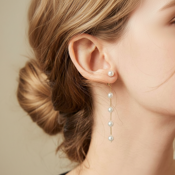 Sapphire Drop Statement Earrings - Long Sapphire Drop Earring