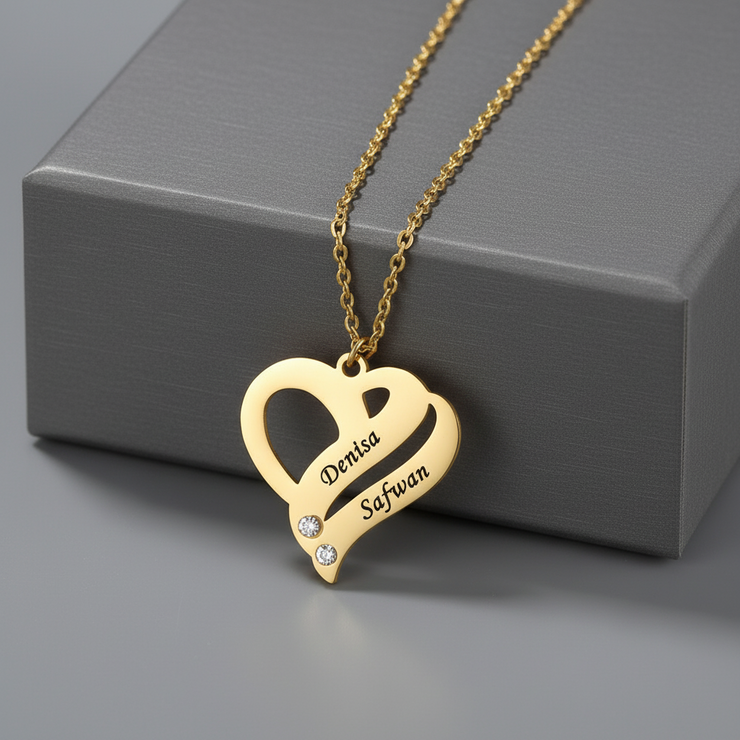Leila - Hearts Forever Name Necklace