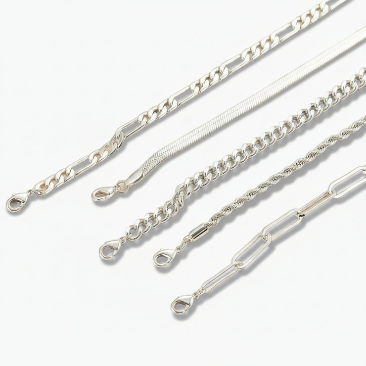 Liora - 5pc Classic Bracelet Set Silver