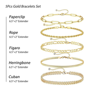 Liora - 5pc Classic Bracelet Set Gold
