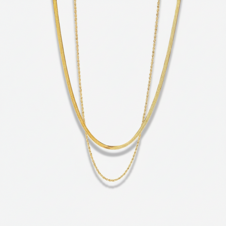 Sienna - Layered Gold Chain Necklace