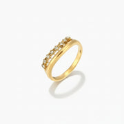 Priscilla - Diamond Simulant Gold Ring