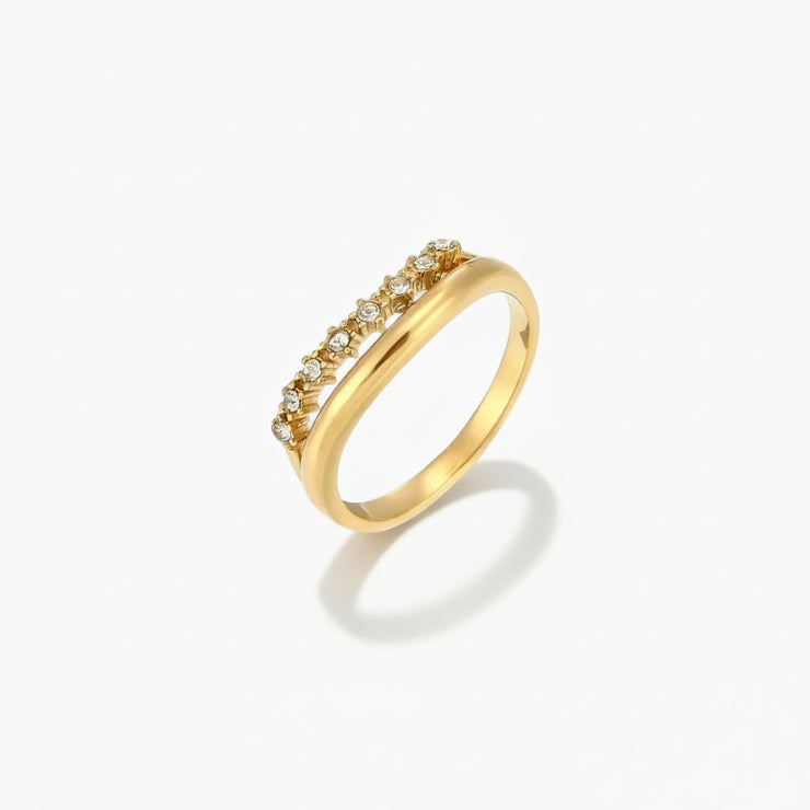 Priscilla - Diamond Simulant Gold Ring