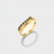Priscilla - Diamond Simulant Gold Ring