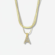 Marissa - Layered Gold Initial Letter Necklace