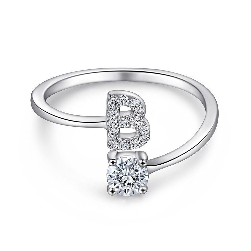 Initial Silver Ring