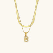 Marissa - Layered Gold Initial Letter Necklace