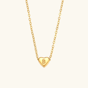 Juliette - Heart Initial Gold Necklace