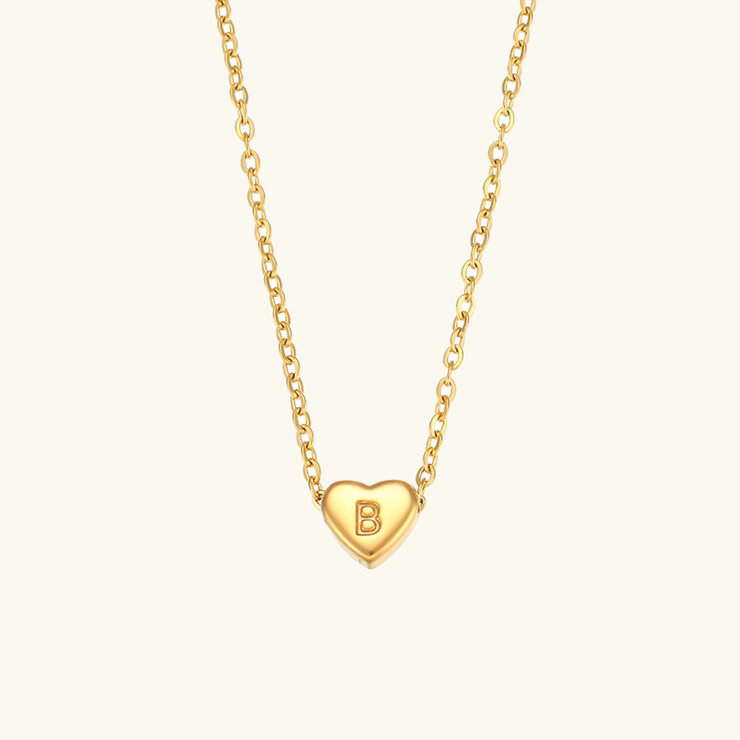 Juliette - Heart Initial Gold Necklace