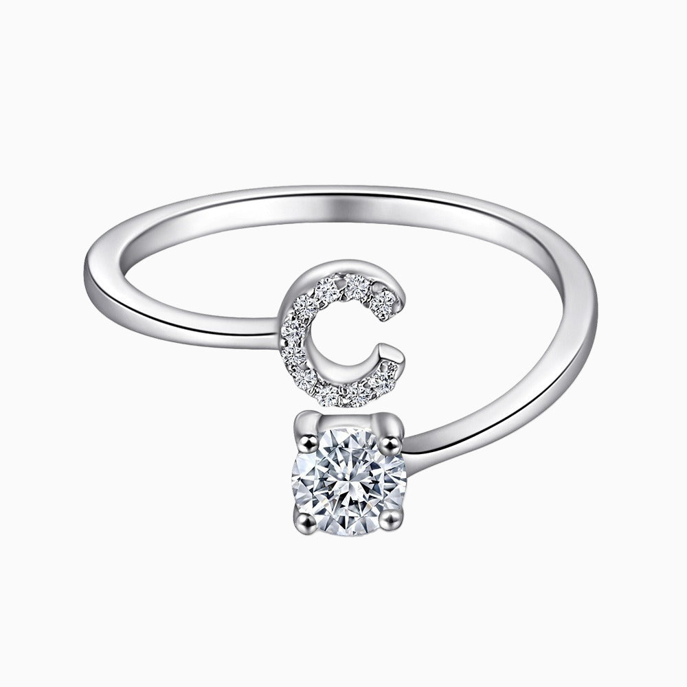 Initial Silver Ring