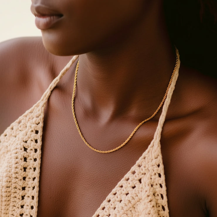 Riley - Rope Chain Gold Necklace