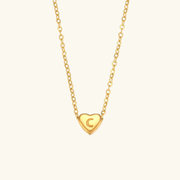 Juliette - Heart Initial Gold Necklace