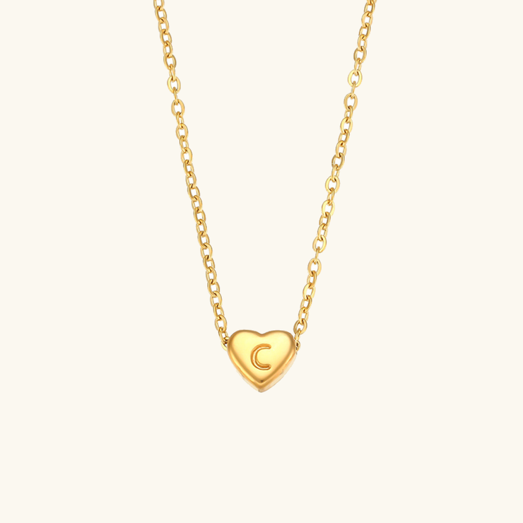 Juliette - Heart Initial Gold Necklace