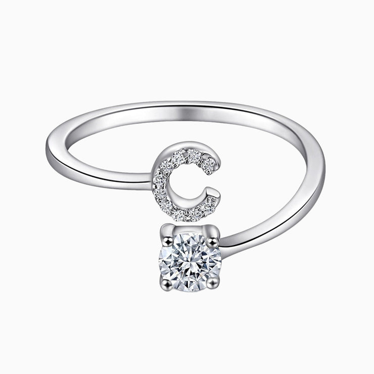 Personalized Initial Sterling Silver Ring