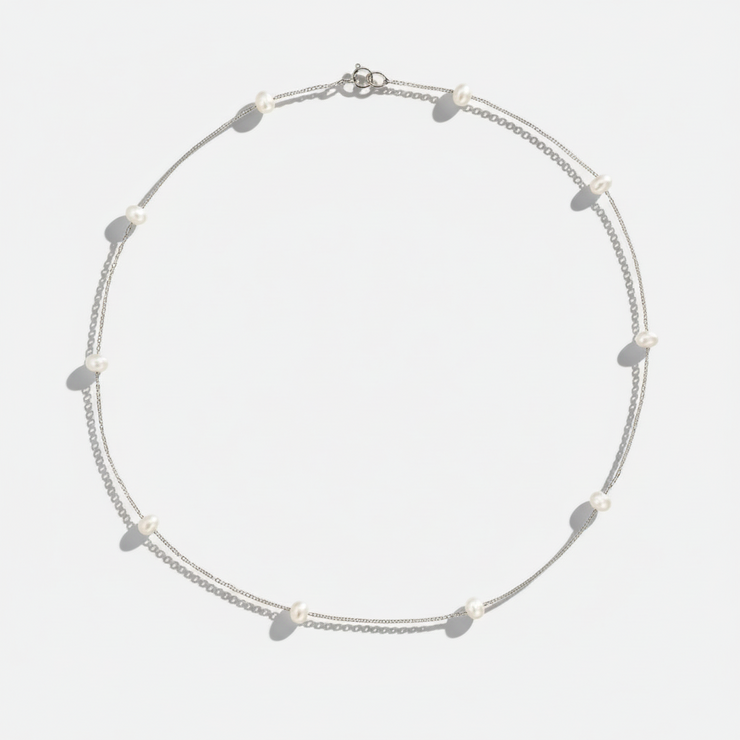 Isabella - Silver Ten Pearl Choker