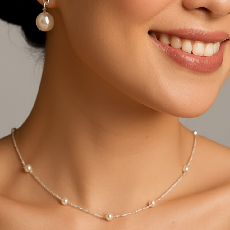 Isabella - Silver Ten Pearl Choker