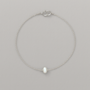 Silver Single Pearl Bracelet