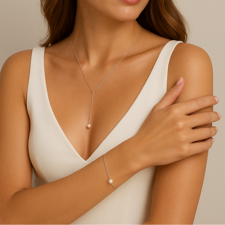 Silver Single Pearl Bracelet