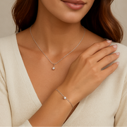 Silver Single Pearl Bracelet