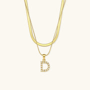 Marissa - Layered Gold Initial Letter Necklace