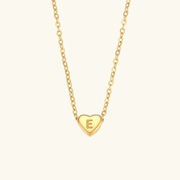Juliette - Heart Initial Gold Necklace