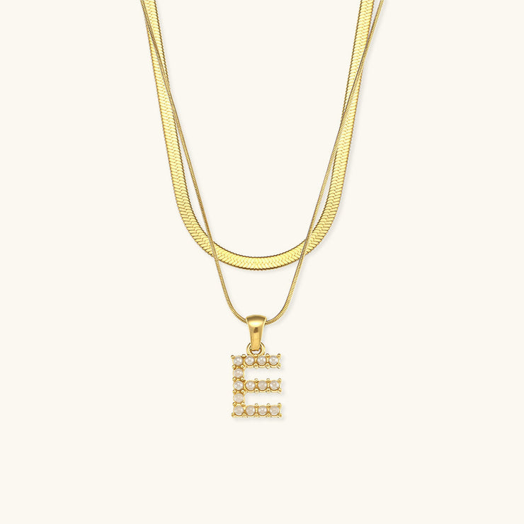Marissa - Layered Gold Initial Letter Necklace