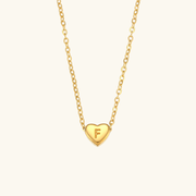 Juliette - Heart Initial Gold Necklace