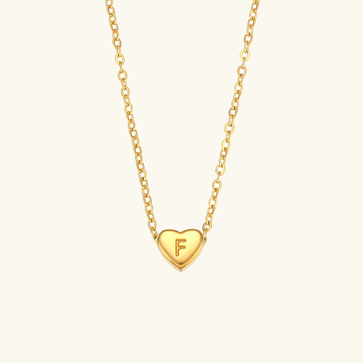 Juliette - Heart Initial Gold Necklace