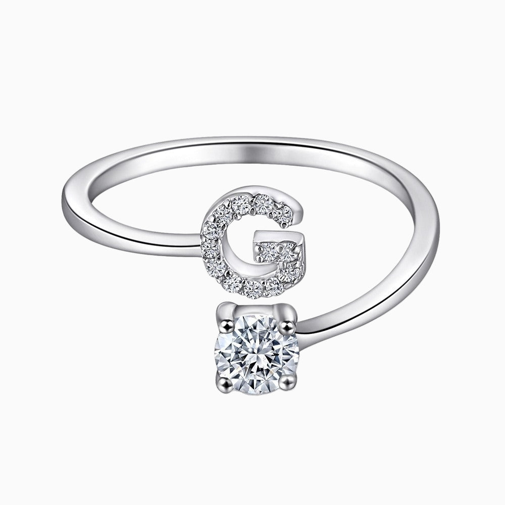 Initial Silver Ring